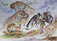 اثرى از محمود فرشچيان : شکار ، دهه 1340 ه ش.