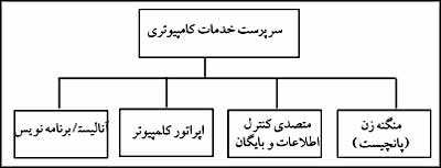 نمودار سازمانى يک مرکز خدمات کامپيوترى کوچک