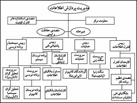 نمونه نمودار سازمانى يک مرکز خدمات کامپيوترى بزرگ