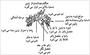 پرش طول پيشرفته. پاها باهم از زمين جدا شده، باهم به زمين فرود مىآيند. پاها در لحظهٔ کندن بدن از زمين کاملاً کشيده مىشوند. اين عمل با جدا شدن پاشنهها از زمين شروع مىشود. سپس مفصل زانوها در پرواز خم شده، به دنبال آن مفصل لگن خم مىشود. بالاخره مفصل زانوها باز مىشوند تا براى فرود در نقطهاى جلوتر آماده بشوند. تنه در لحظهٔ کندن بدن از زمين بيش از ۳۰ درجه به جلو خم مىشود و پرشکننده اين زاويه را تا لحظهٔ خم کردن تنه براى فرود حفظ مىکند. دستها پرش را هدايت مىکنند و در لحظهٔ کندن از زمين بالاى سر قرار دارند. سپس در لحظهٔ فرود براى رسيدن به جلو، پايين آورده مىشوند.