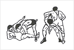 پسکاسه با دست در گارد موافق