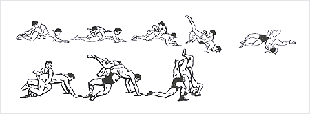 فن کندهٔ يکچاک به روش يزدىبند (در حالت نشسته)