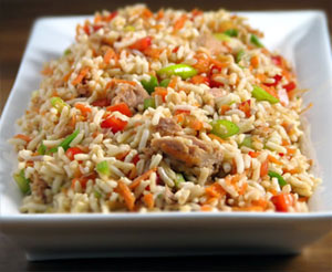 پخت «برنج و سبزیجات» به روش چینی