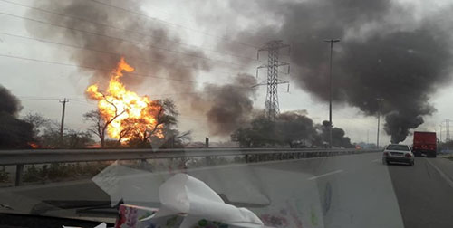  آتش‌سوزی خط لوله گاز در آزادراه اهواز به ماهشهر | 5 نفر جان باختند + فیلم