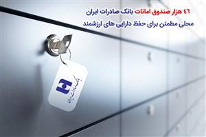 ٤٦ هزار صندوق امانات بانک صادرات ایران، محلی مطمئن برای حفظ دارایی‌های ارزشمند