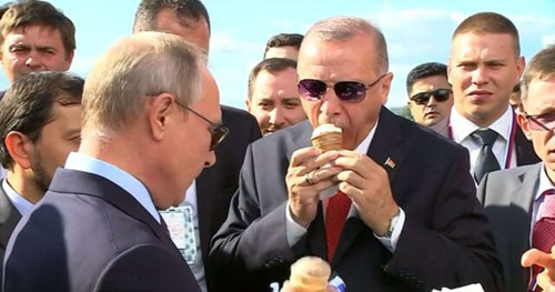 پوتین پول بستنی اردوغان را حساب کرد + ویدئو