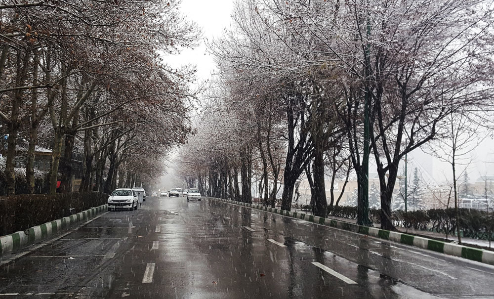 بارش نخستین برف پاییزی در تهران