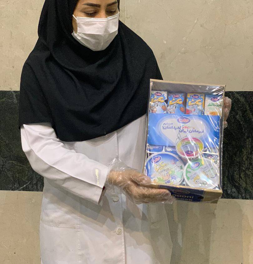 توزیع پک هدیه شیر و فرآورده های لبنی میهن در بیمارستان‌های تهران