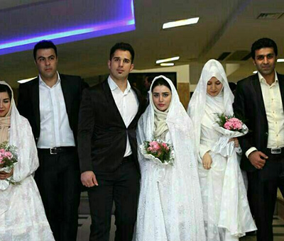 مراسم ازدواج همزمان ۳آتش نشان شهید /عکس