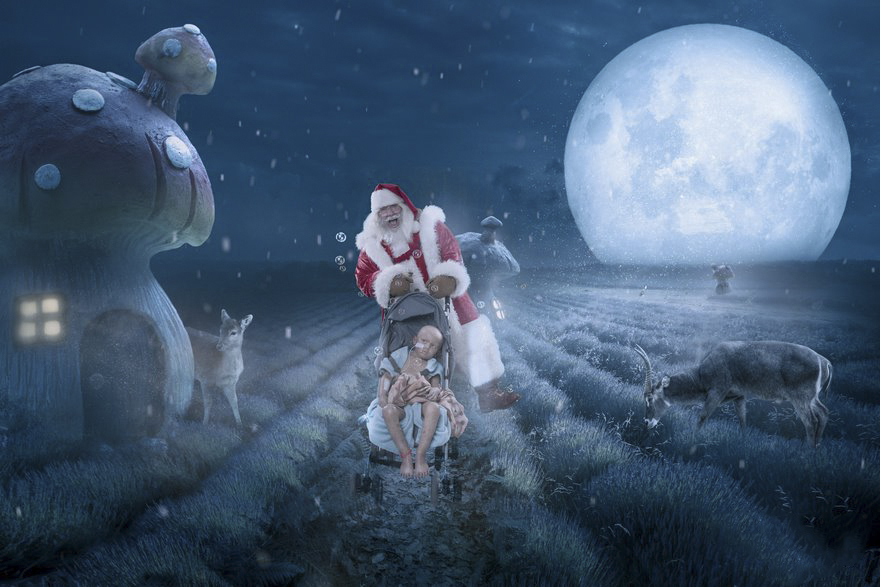 عکاس نوئلی که با فتوشاپ «آرزوی کریسمس» کودکان بیمار را برآورده می کند