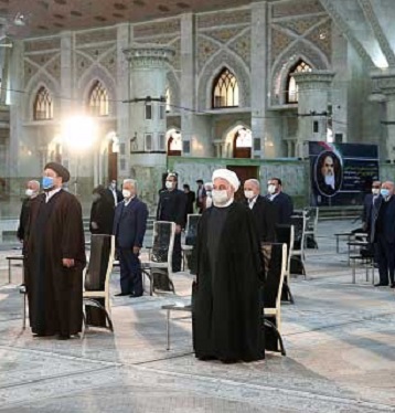 حضور متفاوت روحانی و هیئت دولت در حرم امام